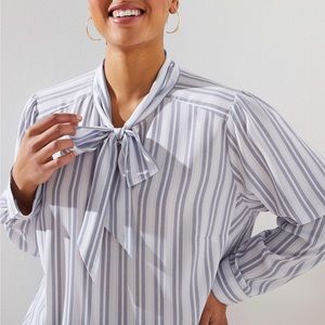 Loft Plus Vertical Striped Blouse